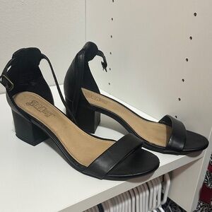 BAMBOO Black Block Heel Sandals